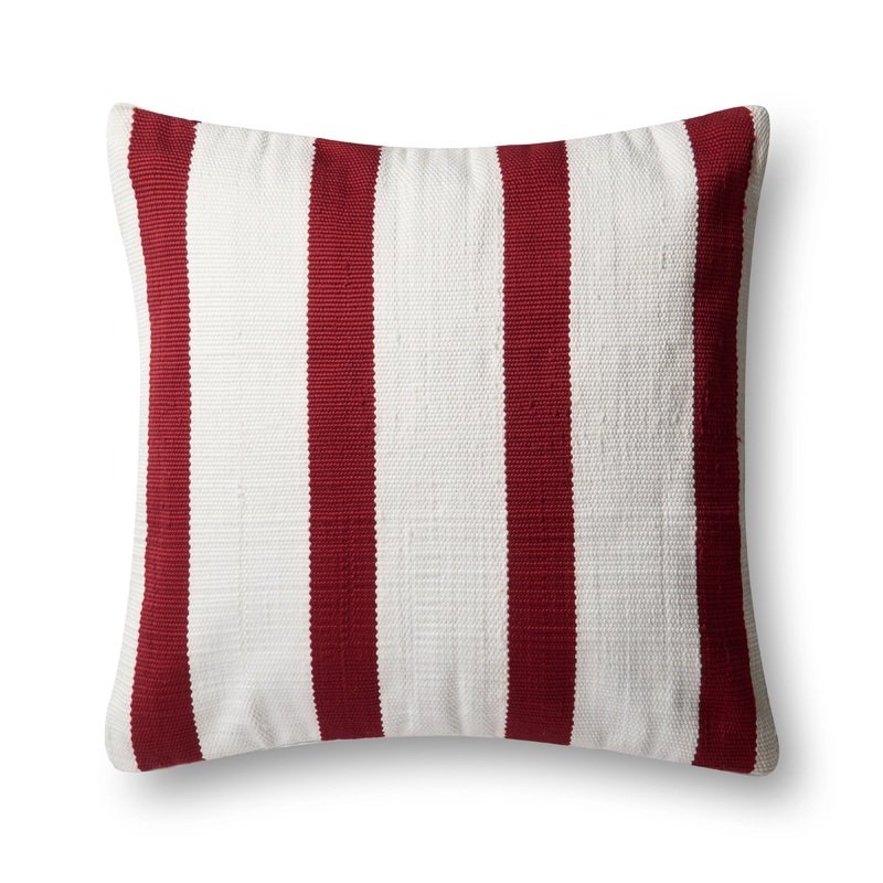 Loloi Pillow | P0507 Red / Ivory