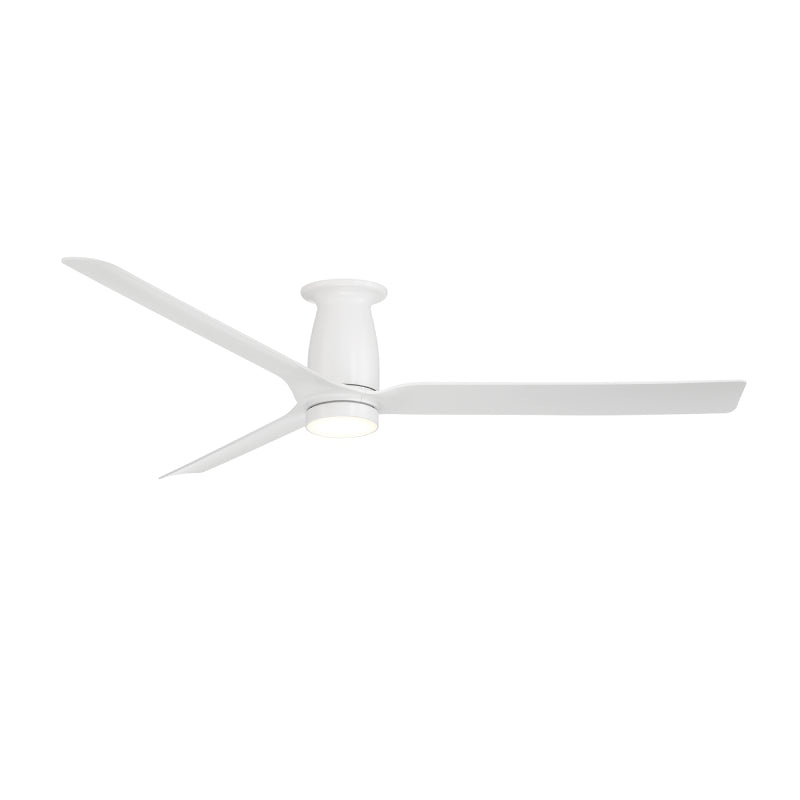 Modern Forms FH-W2502-52L Smooth Flush 52″ Outdoor Ceiling Fan with LED Light Kit, Matte White – Open Box