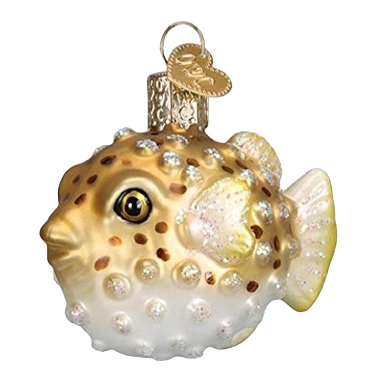 Old World Christmas Blown Glass Christmas Ornaments for Tree, Pufferfish