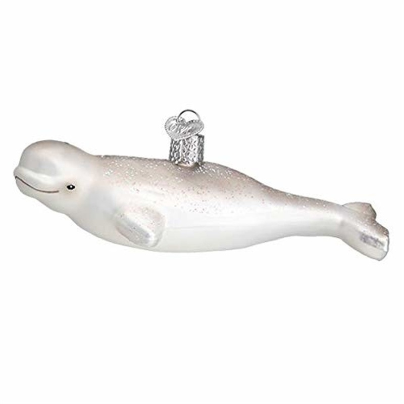 Old World Christmas Blown Glass Christmas Ornament, Beluga Whale