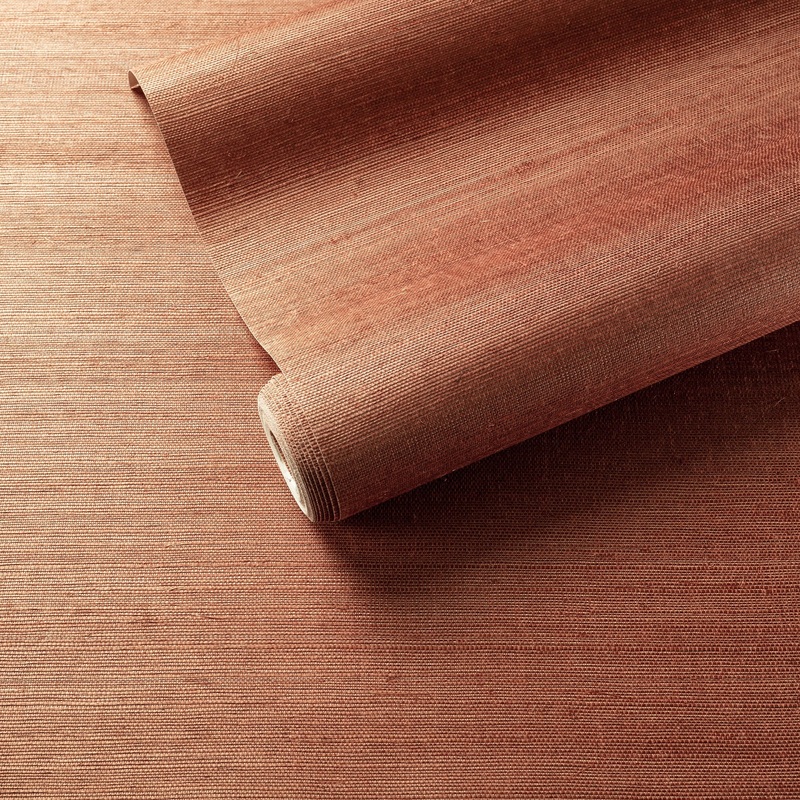 Samoa Grasscloth Wallpaper | Terracotta
