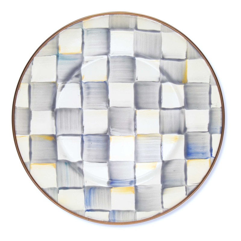 Sterling Check Enamel Salad/Dessert Plate