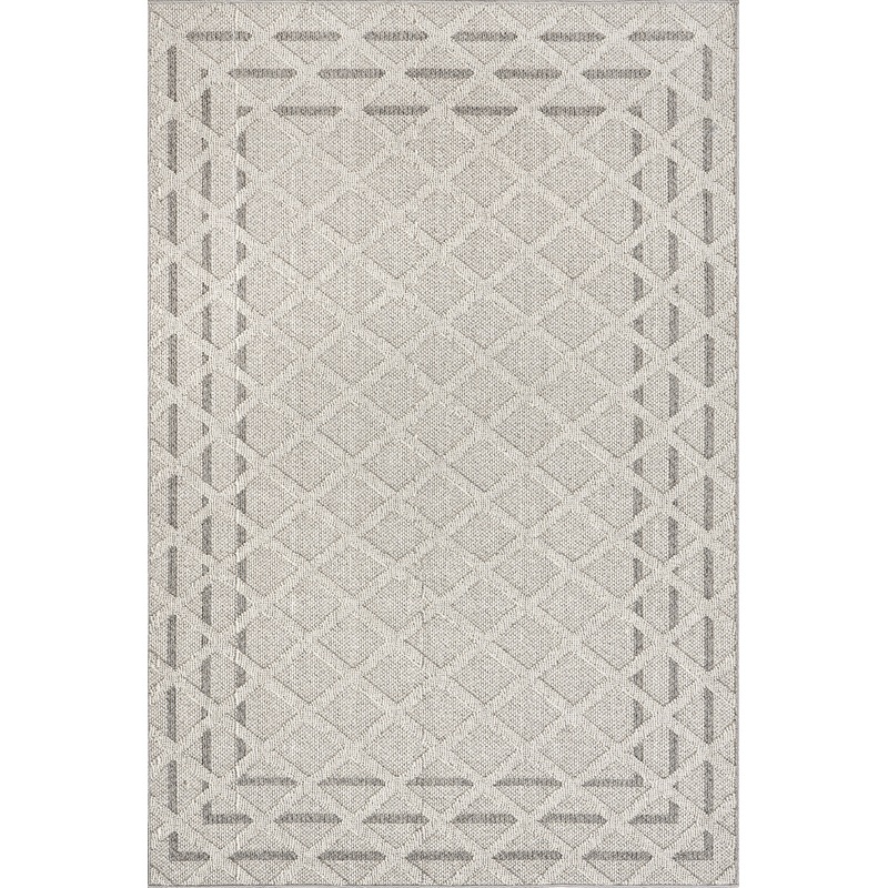 Tahavi Trellis Bordered Rug | Grey