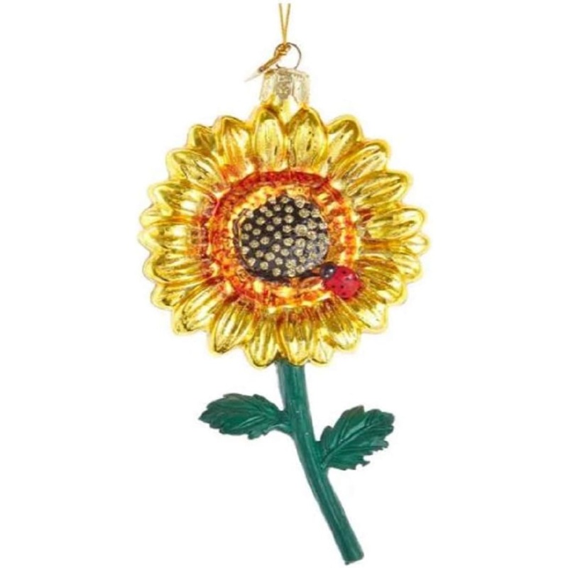 Kurt Adler Noble Gems Glass Christmas Ornament, Sunflower
