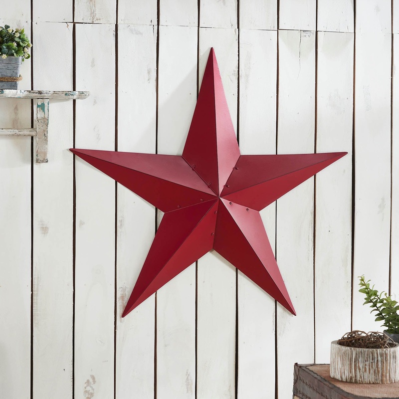 Metal Star Distressed Burgundy 36×36