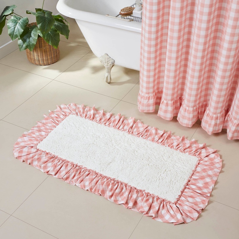 Annie Buffalo Coral Check Bathmat 27×48