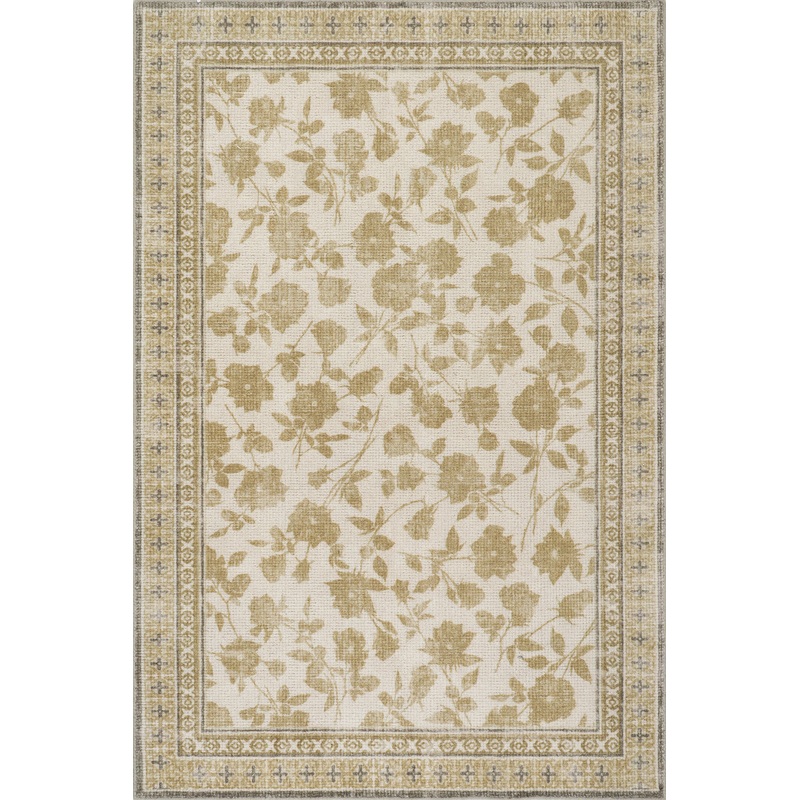 Botanica Hand-Tufted Botanical Wool-Blend Rug | Olive Green
