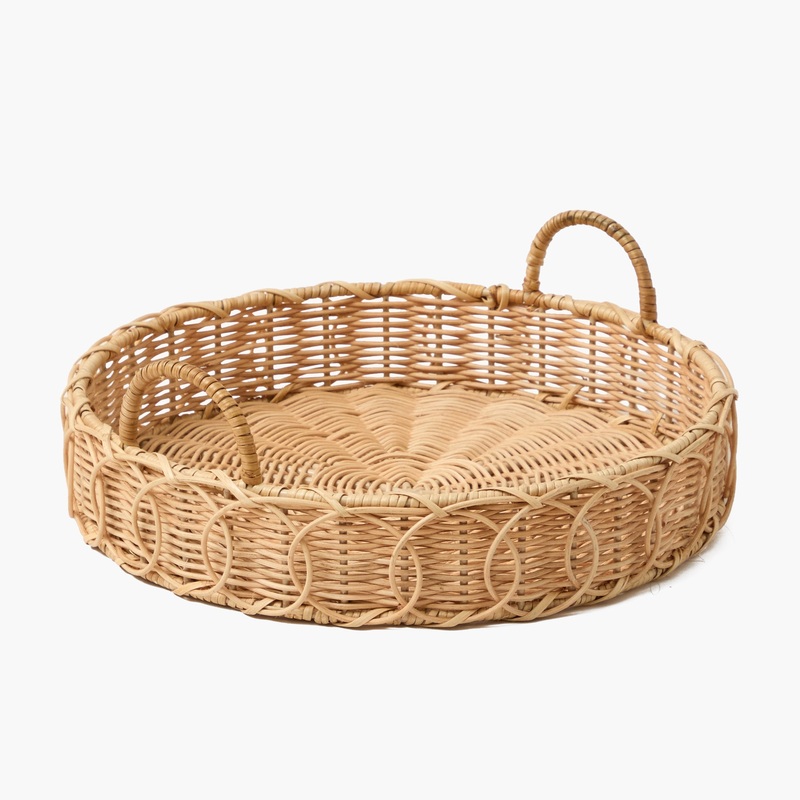 Braided Round Rattan Tray