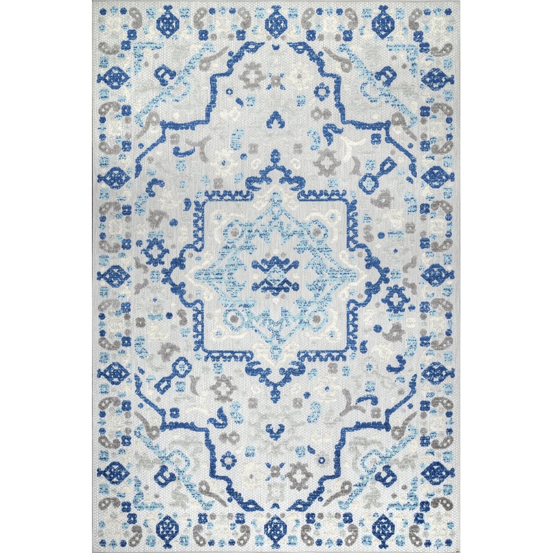 Castle Medallion Indoor/Outdoor Rug | Blue