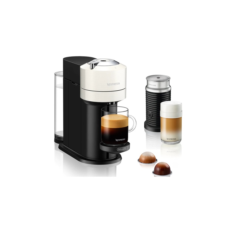 De’Longhi Nespresso Vertuo Next Coffee & Espresso Machine w/Aeroccino Milk Frother Single-Serve, White ENV120WAE