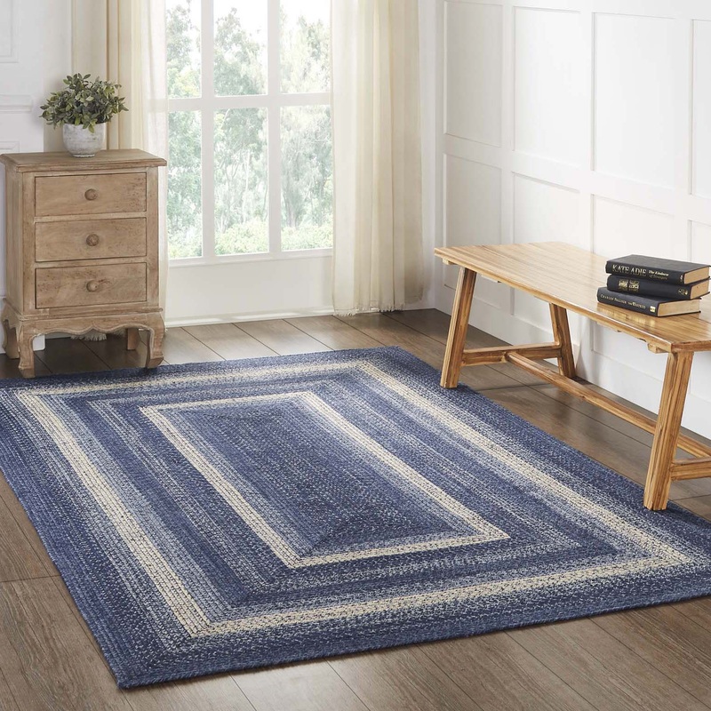 Great Falls Blue Jute Rug Rect w/ Pad 60×96