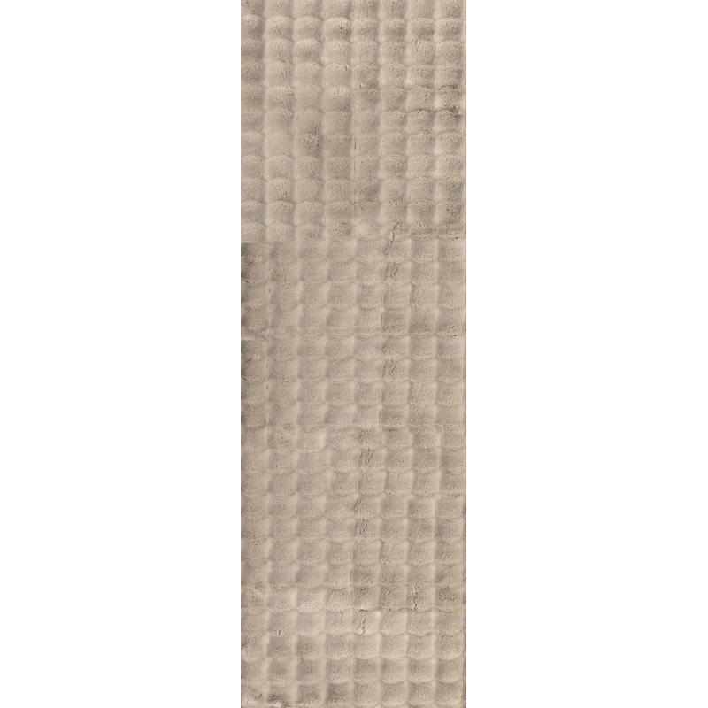 Ivana Checkered Plush Cloud Washable Rug | Taupe