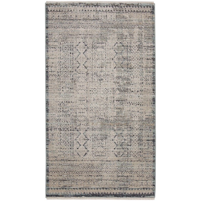 Nourison Lynx 2’6″ x 4’6″ Ivory Blue Vintage Indoor Rug