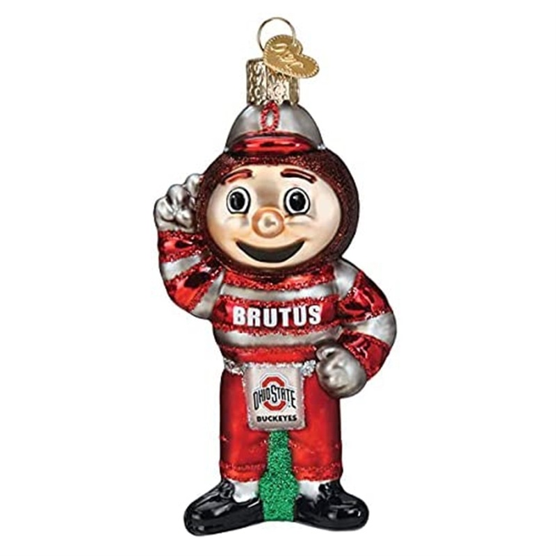 Old World Christmas Glass Blown Ornament, Ohio State Brutus Buckeye