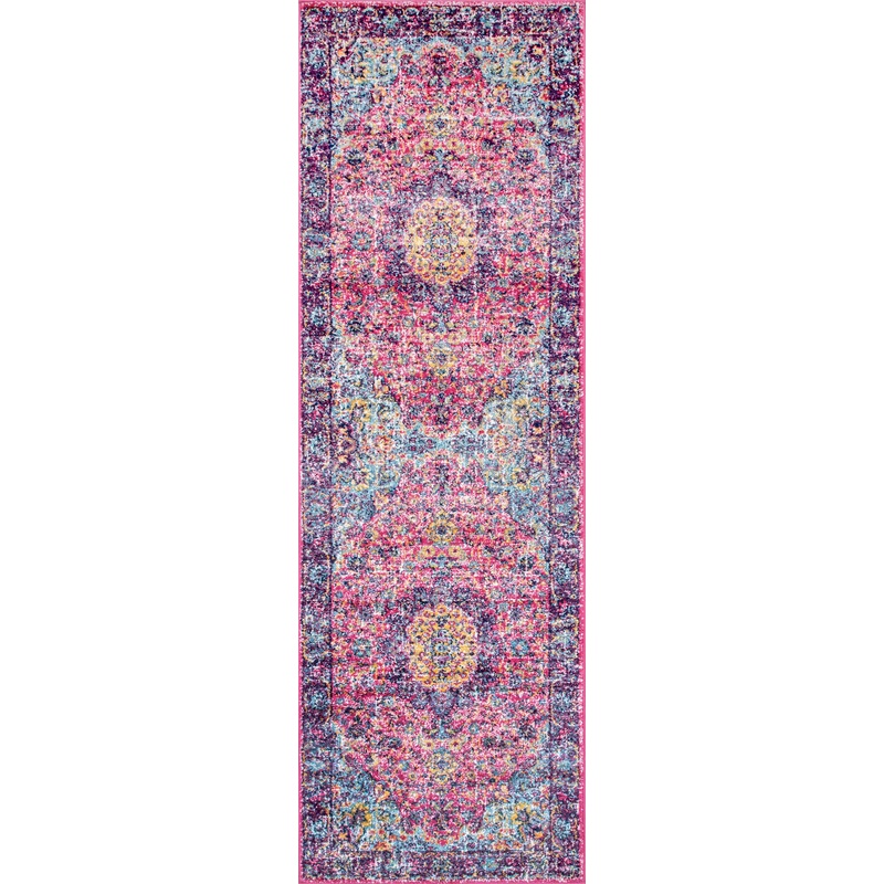 Distressed Persian Rug | Fuchsia