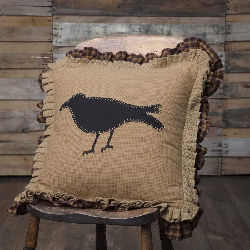Heritage Farms Primitive Crow Pillow 18×18