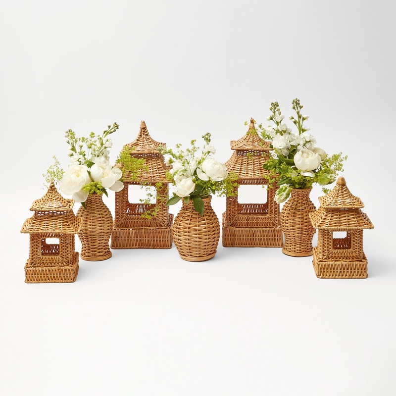 Natural Rattan Pagoda Decoration Set