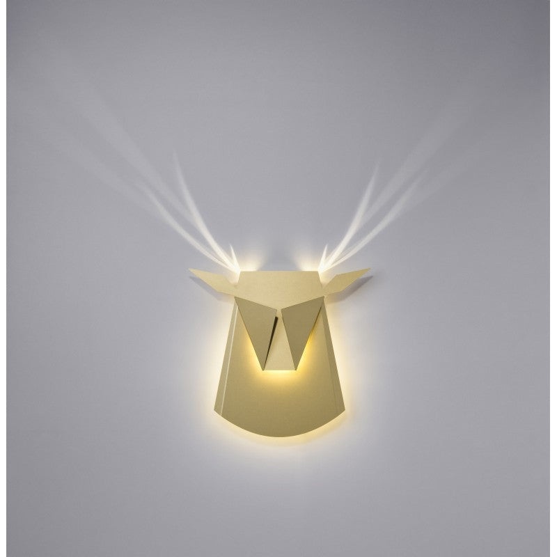 Popup Lighting Deer Head (Gold – Aluminium steel, Plug with on/off switch) – Second Chance