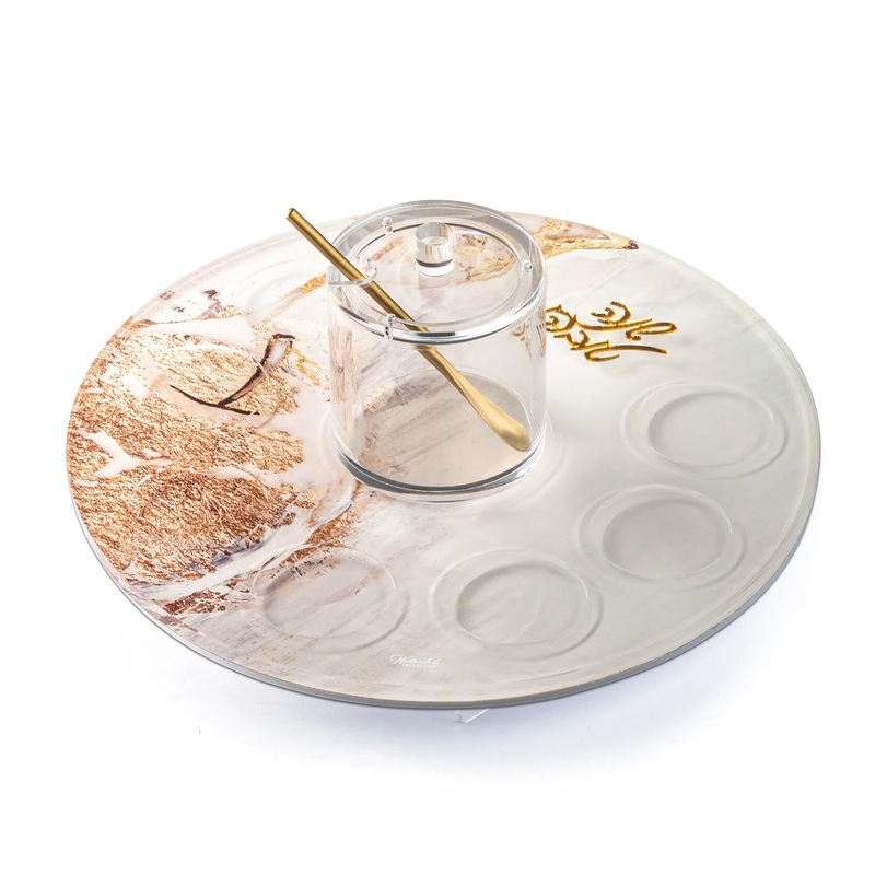 Waterdale Rosh Hashana – Painted by Zelda Simanim Plate