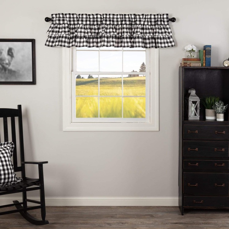 Annie Buffalo Black Check Ruffled Valance 16×72