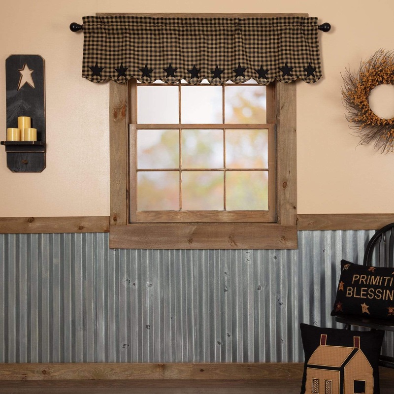 Black Star Scalloped Valance 16×60