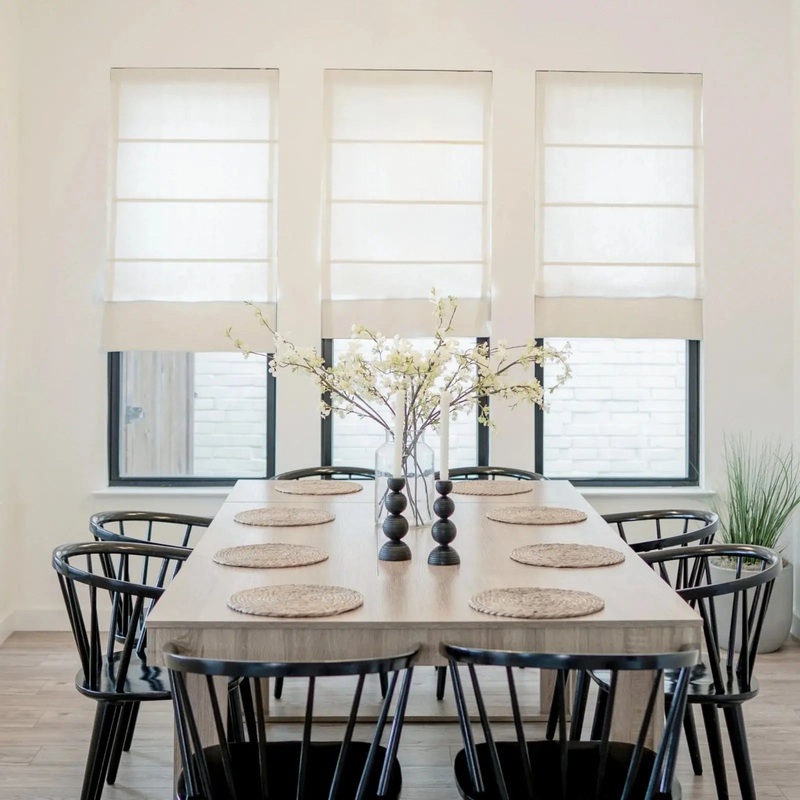 Custom Front Slat Roman Shade Cordless