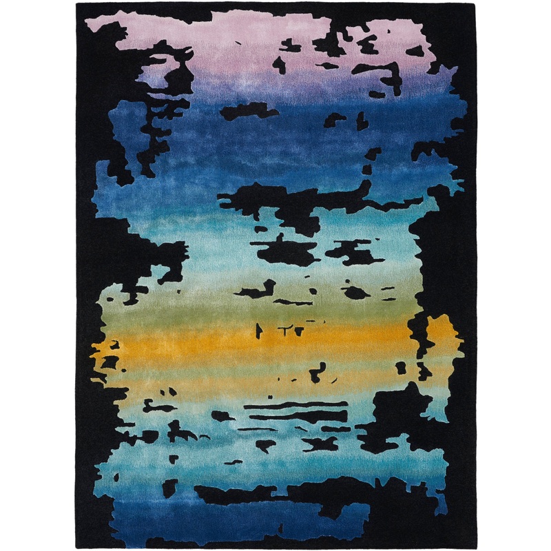 Nourison Prismatic 3’9″ x 5’9″ Black/Multi Modern Indoor Rug