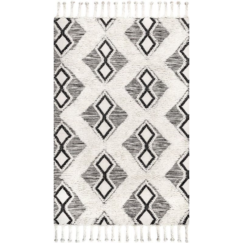 Shaggy Helix Diamonds Rug | Grey