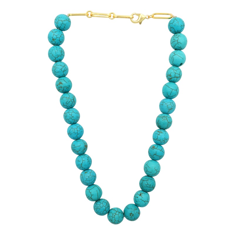 Turquoise Stone Bead Necklace