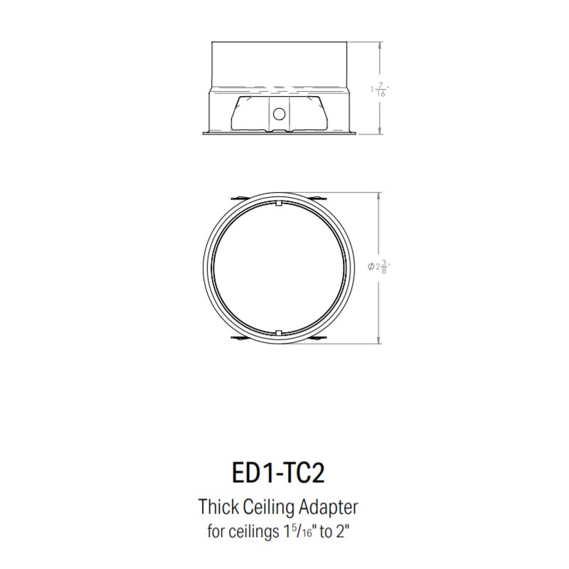 CSL ED1-TC2 Thick Ceiling Adapter for 1″ Eco-Downlight