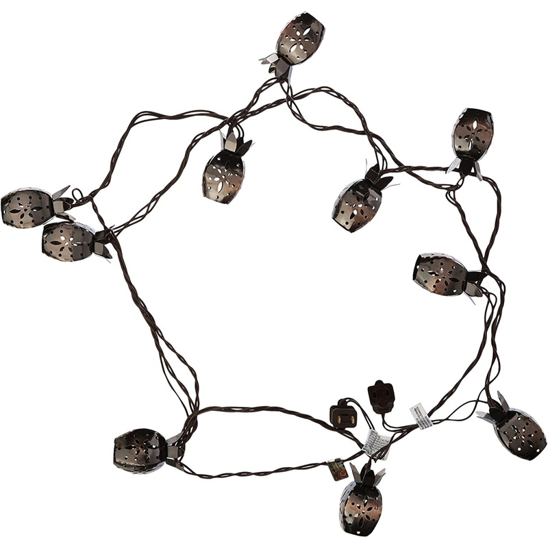 Four Seasons Courtyard 10-Light Electroplated Metal Cut Pineapple Set, 10′