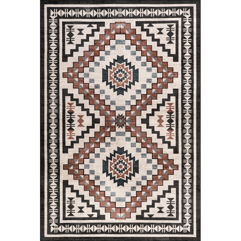 Violeta Timeless Medallion Washable Rug | Beige