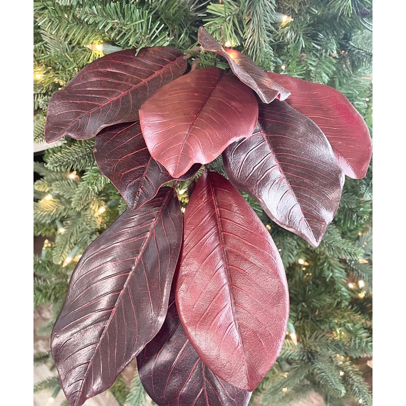 Burgundy Magnolia Leaf Spray