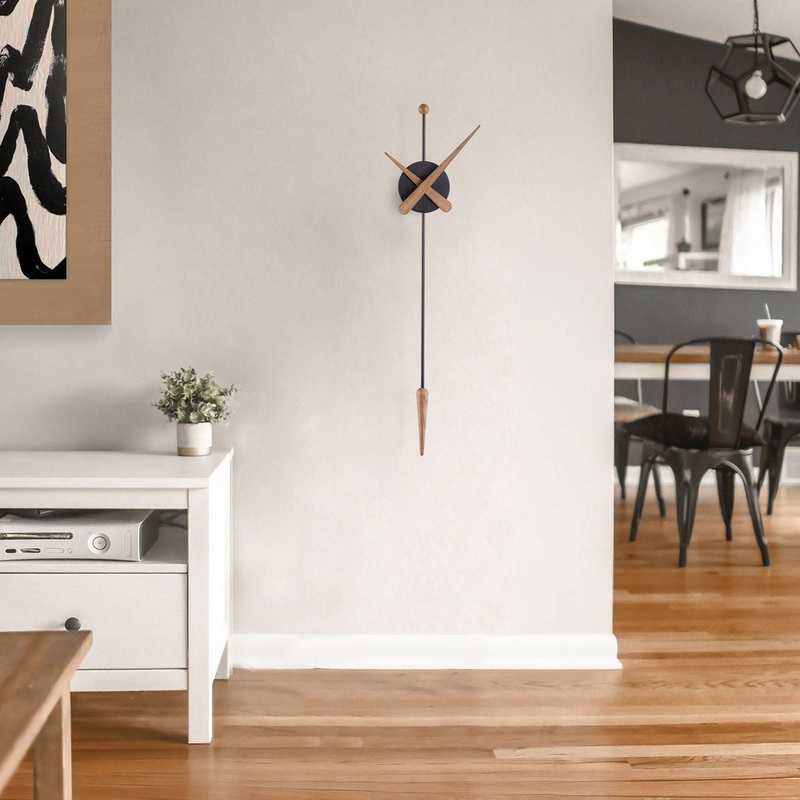 Nomon Punta Wall Clock (Black / Oak) – Second Chance