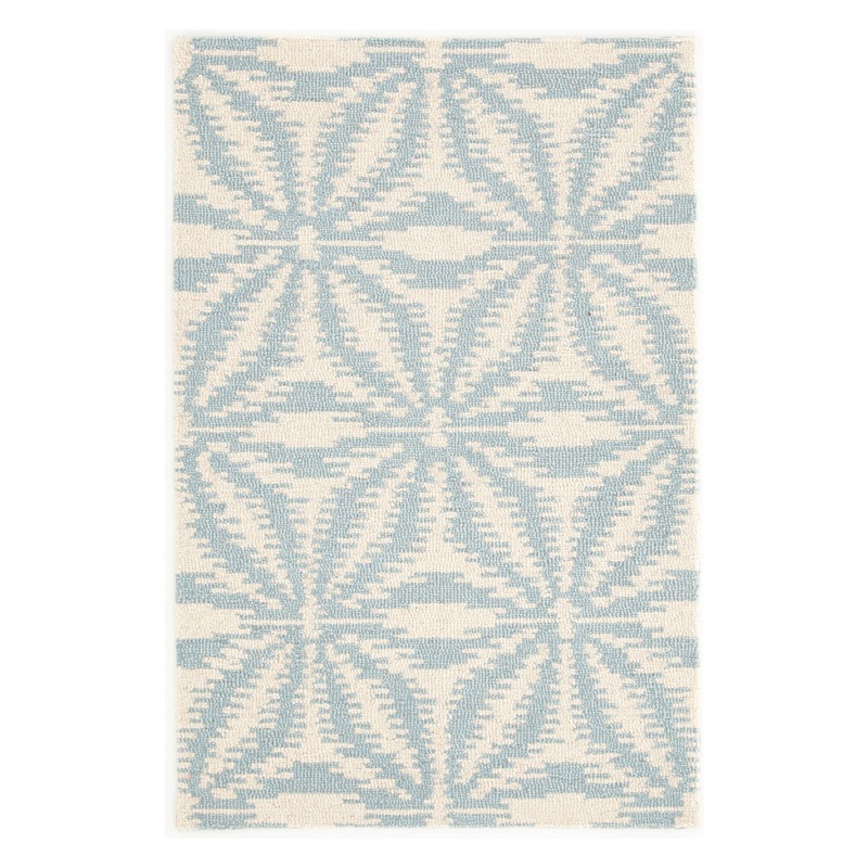 Aster Hand Micro Hooked Wool Rug | Sky