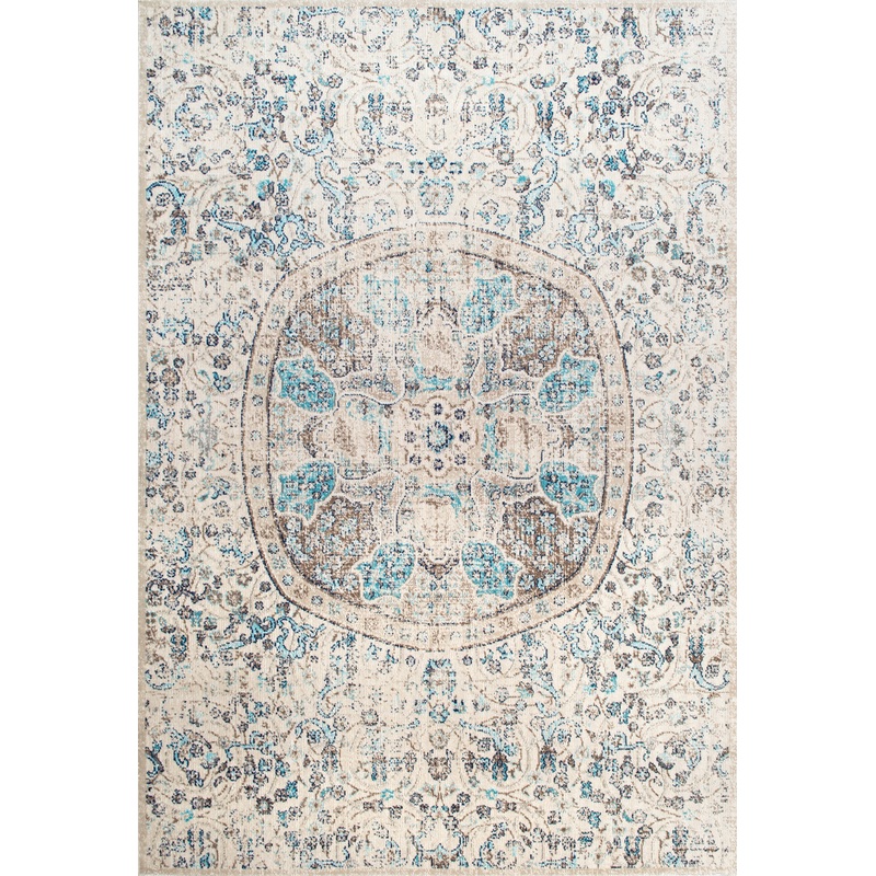 Floral Encompass Mandala Rug | Beige
