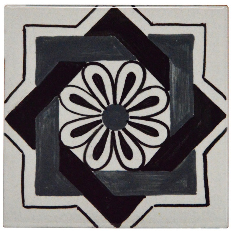 FRANCESCA NICCACCI: Deruta Vario Hand Painted Wall Tile Gray Shades