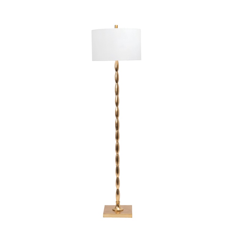 65-inch Rippled Iron Staff Floor Lamp | Brass