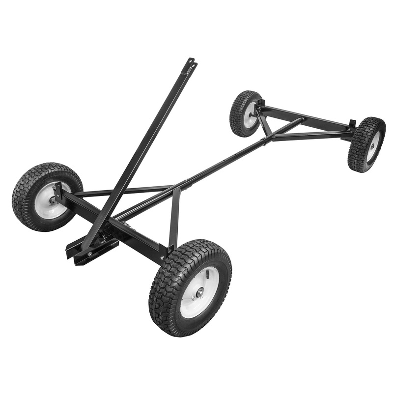 FARM-TUFF Durable ATV Alloy Steel Utility Wagon with Flat-Free Tires for Outdoor Hauling, Black, 2200lb Capacity