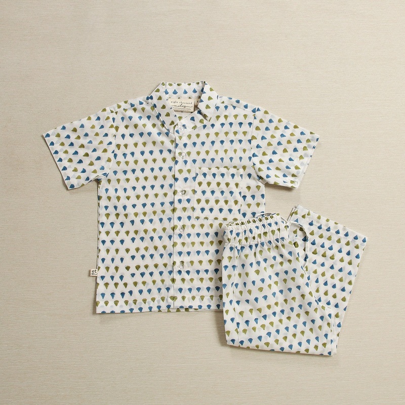 Kids Raindrop cotton pajama set