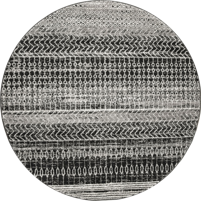 Banded Abacus And Stripes Rug | Dark Grey