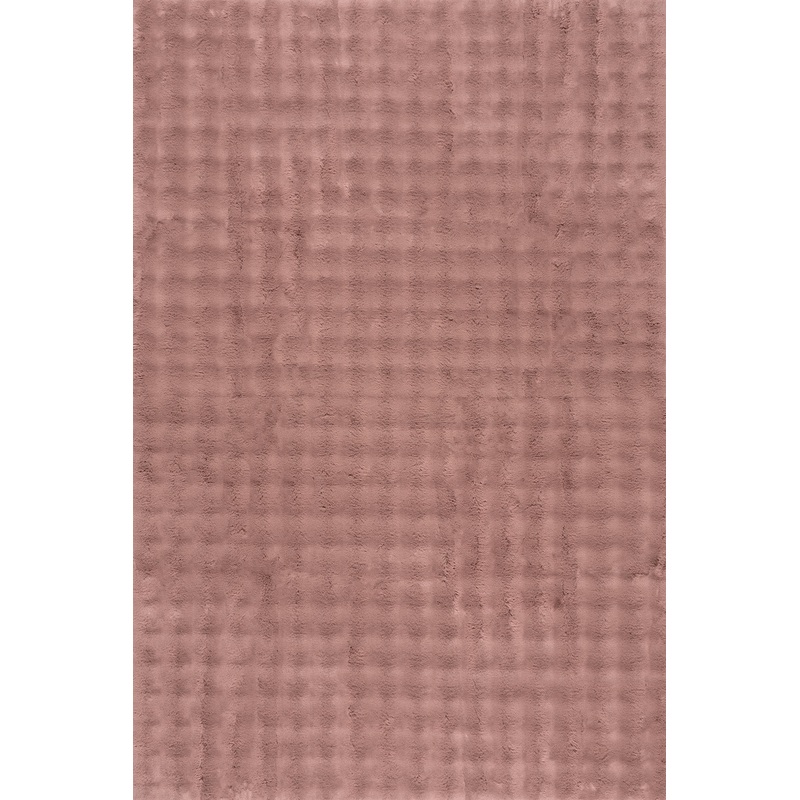 Ivana Checkered Plush Cloud Washable Rug | Burgundy