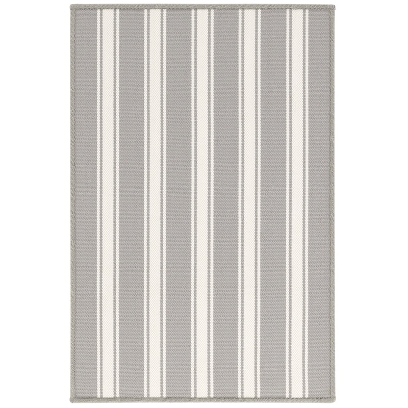 Maysville Stripe Woven Indoor/Outdoor Custom Rug | Platinum