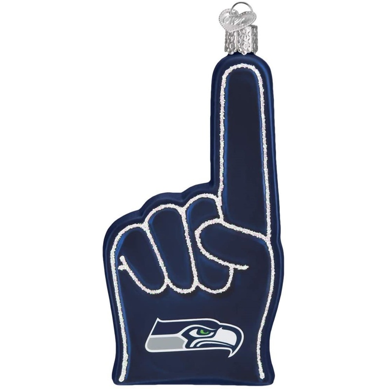 Old World Christmas Seattle Seahawks Foam Finger Ornament For Christmas Tree