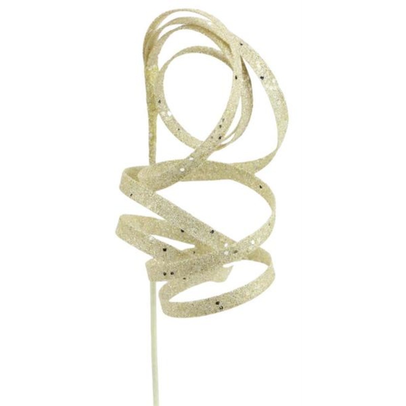 23.5″L Curly Glitter Ribbon Pick