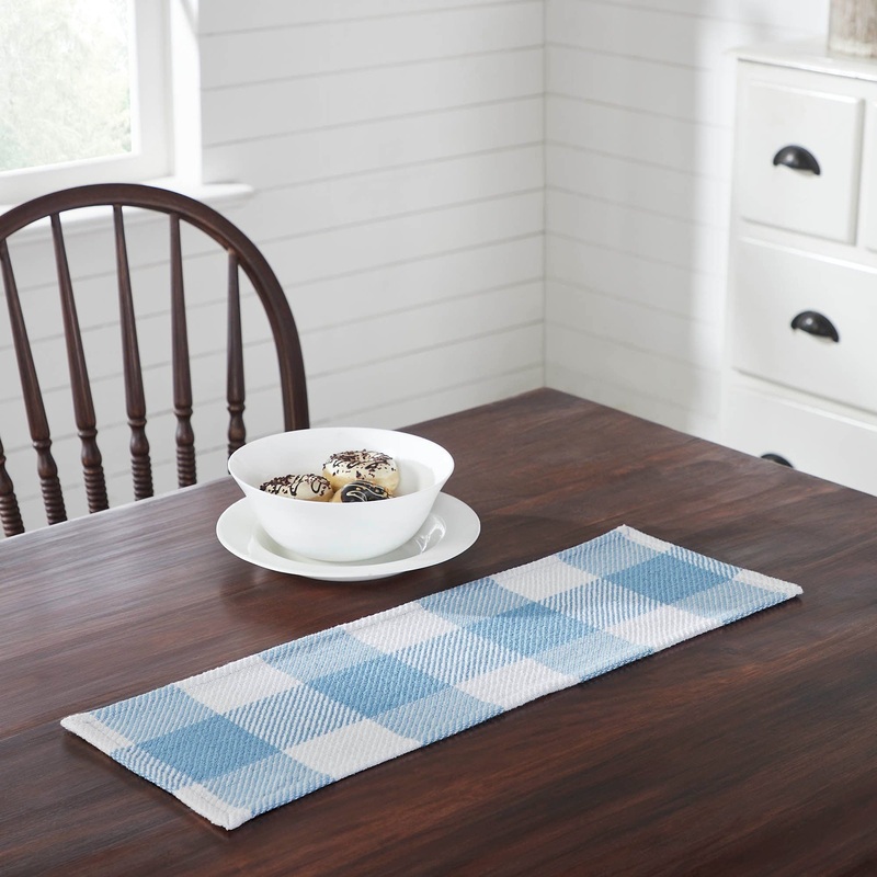 Annie Buffalo Check Blue Runner 8×24