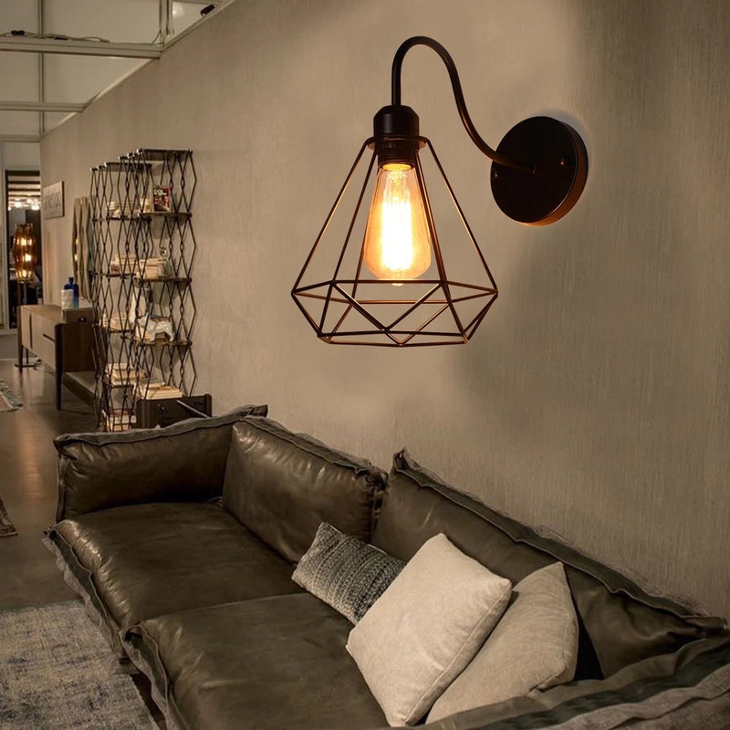 Industrial Vintage Wire Cage Wall Sconces