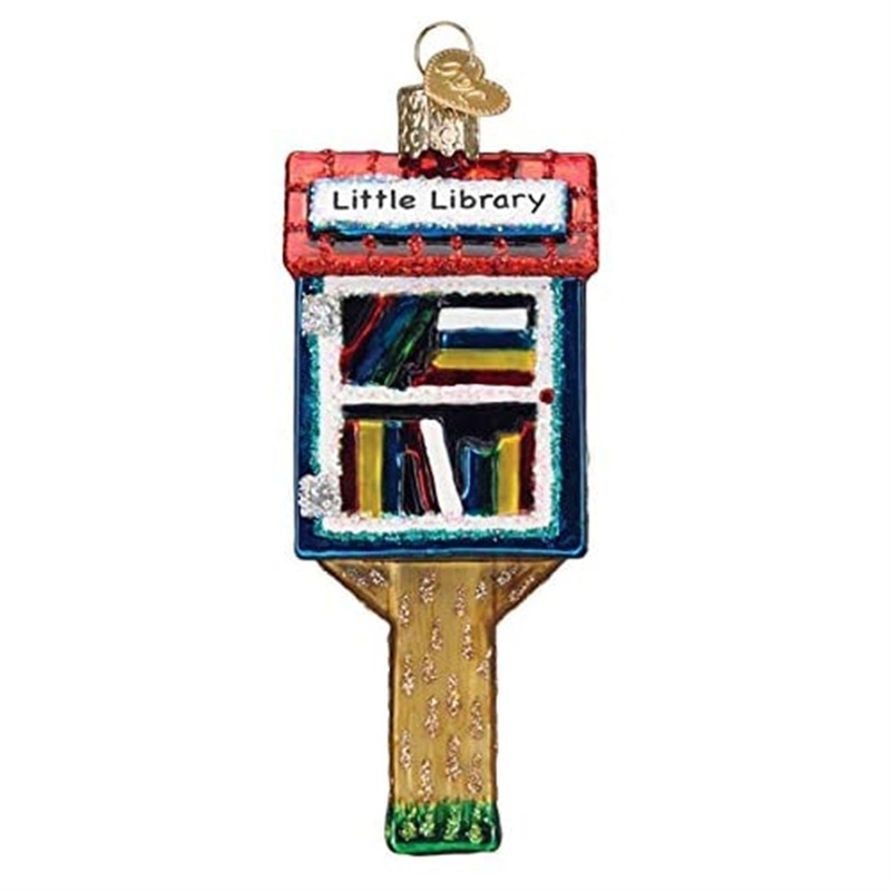 Old World Christmas Ornaments Little Library Glass Blown Ornaments for Christmas Tree