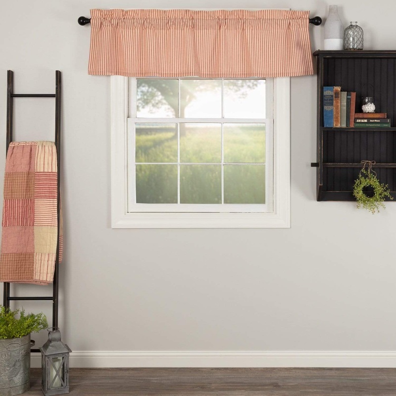 Sawyer Mill Red Ticking Stripe Valance 16×60