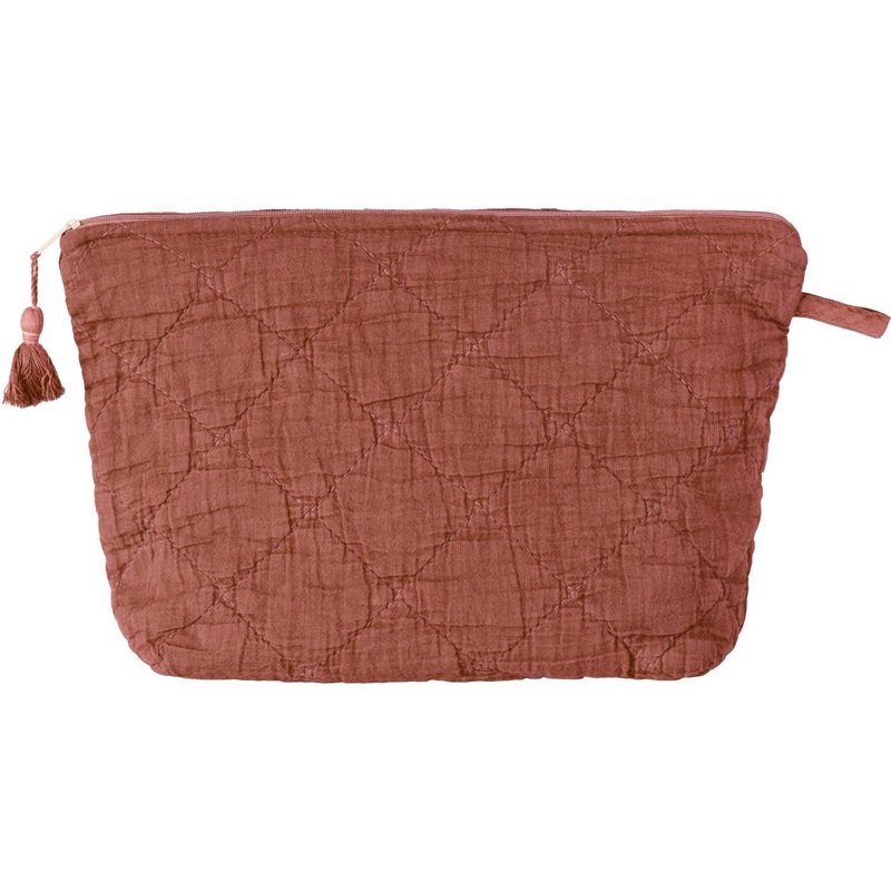 Toiletry Bag Quilted Coral Almond